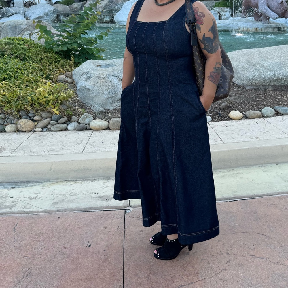 Elegant Black Denim Dress